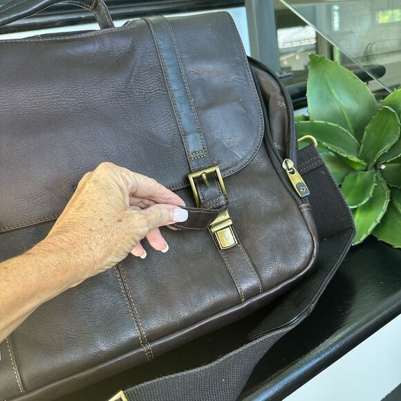 Samsonite genuine leather messenger briefcase business laptop bag luxurious - Picture 2 of 14